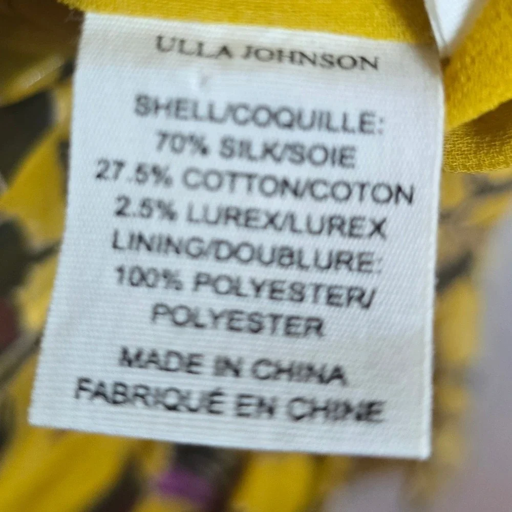 Ulla Johnson Silk Floral Mini Skirt Tiered Ruffle Sash‎ Tie Lined Size 4